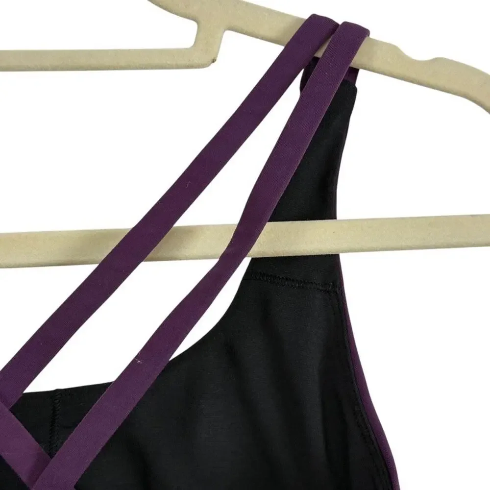 Lululemon Purple Sports Bra Womens Workout Gym Strappy Criss Cross Back Top sz 6